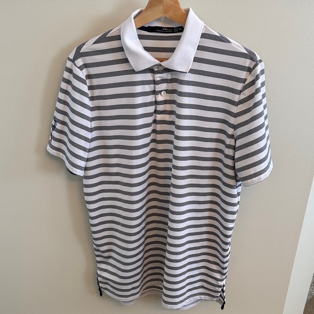 Polo by Ralph Lauren Gray and White Striped Polo Shirt